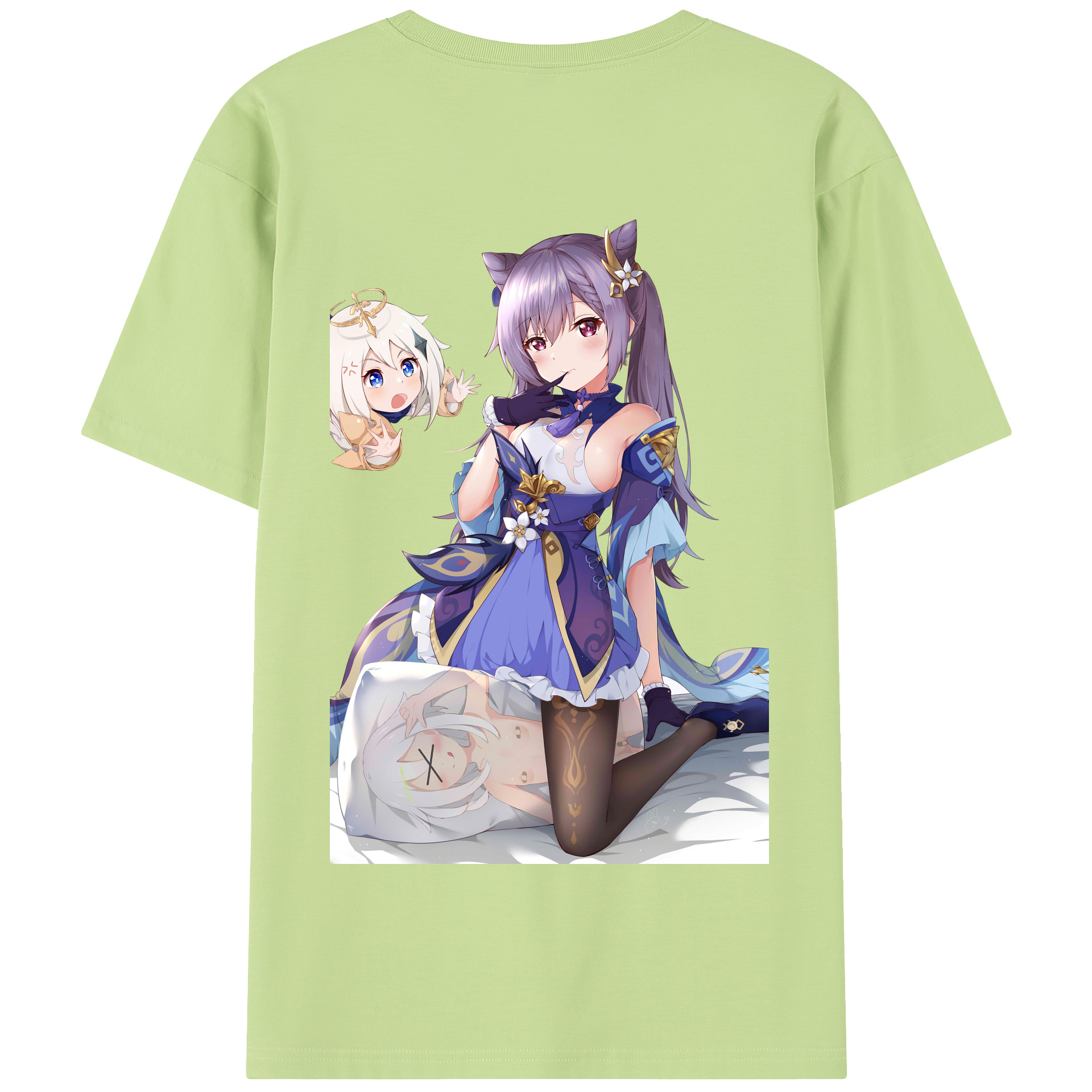 げんし神 刻晴 こくせい genshin Kokusei 綿100％半袖Tシャツ（背面プリント）